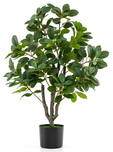 Costway Albero artificiale con 25 rami foglie fitte e vaso zavorrato da interno e esterno, Albero artificiale per salotto ufficio hotel balcone giardino 80cm