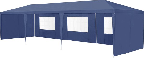 [Padiglione 900x300x255cm Tenda da giardino Tenda per feste Padiglione da giardino Tenda per birra Tendone blu scuro