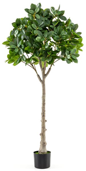 Costway Albero artificiale con 25 rami foglie fitte e vaso zavorrato da interno e esterno, Albero artificiale per salotto ufficio hotel balcone giardino 135cm