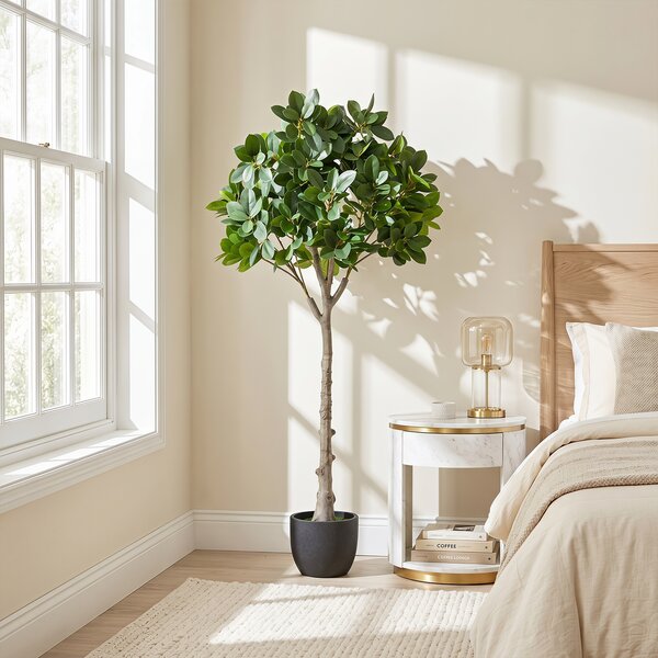Costway Albero artificiale con 25 rami foglie fitte e vaso zavorrato da interno e esterno, Albero artificiale per salotto ufficio hotel balcone giardino 135cm