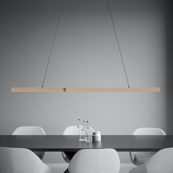 Stars of Light Lampada a sospensione Mogetonello, dimmerabile, Legno chiaro, Soggiorno / Sala da pranzo, Alluminio, Moderno, Lampada a sospensione
