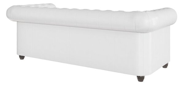 Divano letto bianco in similpelle 203 cm York - Ropez