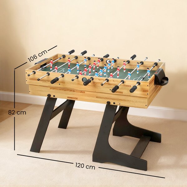 SPORTNOW Tavolo da Gioco 13 in 1 Pieghevole con Calciobalilla, Ping Pong, Hockey, Biliardo, Scacchi e Altri, Noce | Aosom Italy