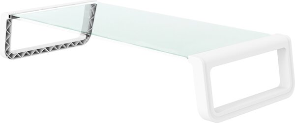 SVITA ANSAN Supporto per monitor, rialzo per monitor, scrivania per computer, vetro, bianco