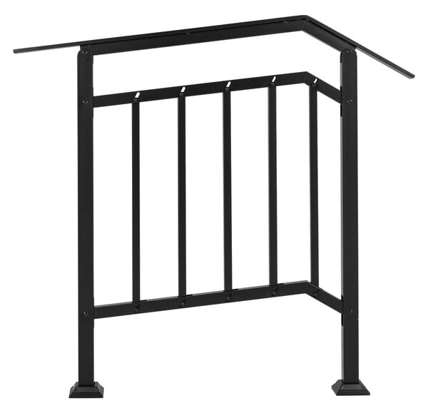 Costway Set corrimano per gradini 2 pezzi con angolo regolabile da 5 a 40°e kit di installazione, Ringhiera per scale in metallo per interno ed esterno