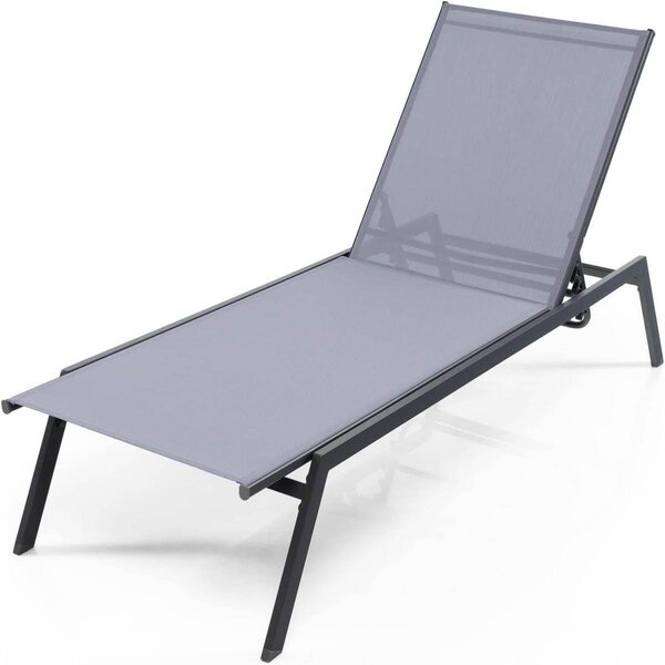 Costway Set di 2 sedia a sdraio da patio lounge con 6 posizioni regolabili, Sedia reclinabile in acciaio resistente e tessuto in PE
