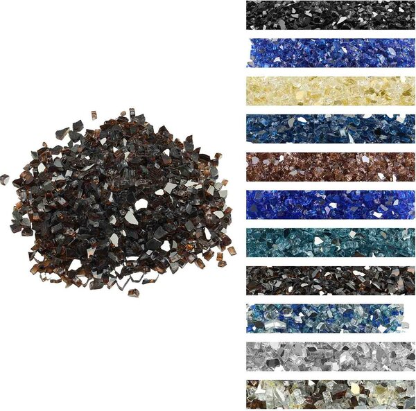 VEVOR vetro per caminetto, 4,5 kg, pietre di vetro, 12,7 mm perle di vetro riflettenti per caminetto, rocce di vetro per caminetto, vetro per caminetto, cristallo di fuoco, perle di fuoco, pietre decorative per caminetti a gas, colore rame