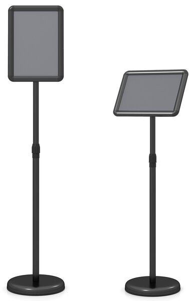 Costway Espositore A4 da terra regolabile metallo base riempibile, Stand per menù poster pubblicità ristorante ufficio esterno 81-131 cm 2 Pezzi Nero