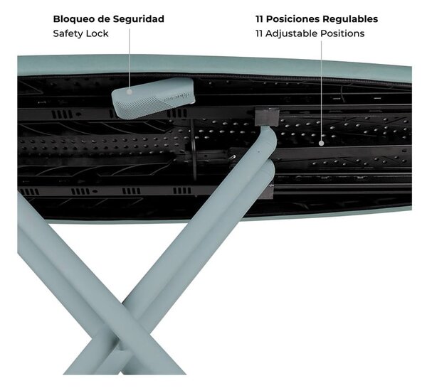 Asse da stiro 130x37 cm K-Surf Salvia Tube – Rolser