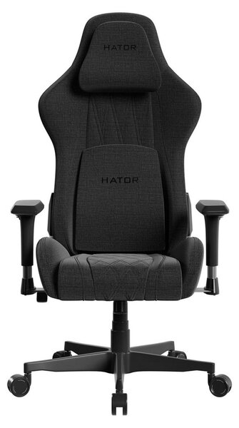 HATOR Darkside 3M Fabric, sedia da gioco universale, 110 kg, nero, poliuretano (PU), nero, acciaio