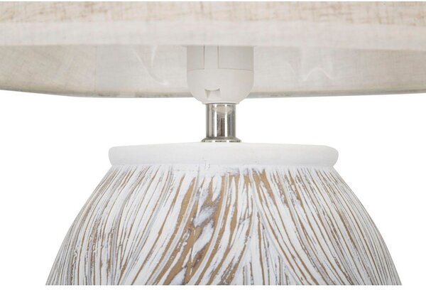 Lampada da tavolo bianca/beige con paralume in tessuto (altezza totale 67 cm) Atene – Mauro Ferretti