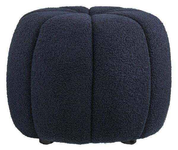 Poggiapiedi blu scuro con rivestimento in bouclé Paisley – House Nordic
