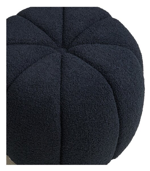 Poggiapiedi blu scuro con rivestimento in bouclé Paisley – House Nordic