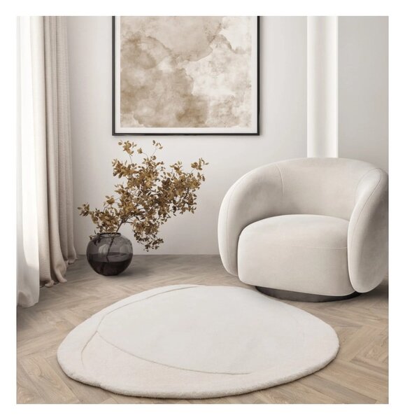 Tappeto in lana bianca 150x150 cm Olsen - Asiatic Carpets