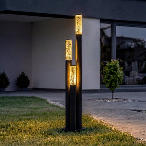 Lampioncino da giardino Gavros Lindby, dimmerabile, Nero, Alluminio, Moderno, Lampada da esterni