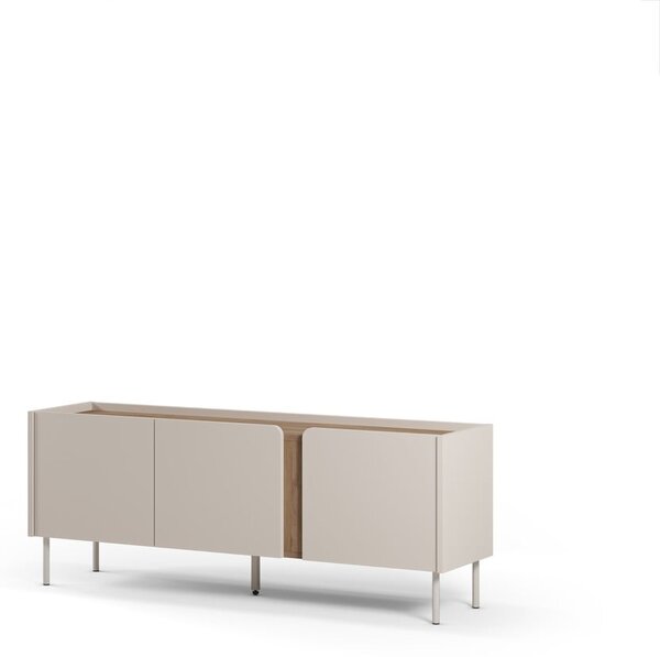 Mobile TV effetto rovere in colore crema-naturale 140x53x35 cm Lucile - Marckeric
