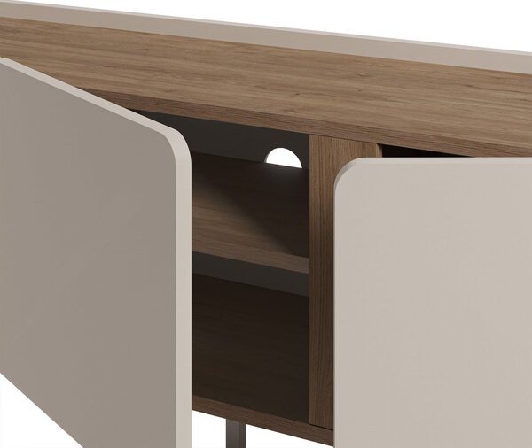 Mobile TV effetto rovere in colore crema-naturale 140x53x35 cm Lucile - Marckeric
