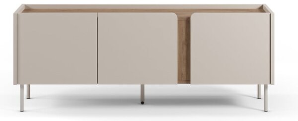 Mobile TV effetto rovere in colore crema-naturale 140x53x35 cm Lucile - Marckeric