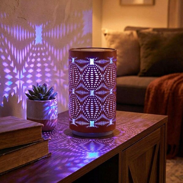 Lampada da tavolo LED RGB, batteria ricaricabile, touch, oro, H 14 cm