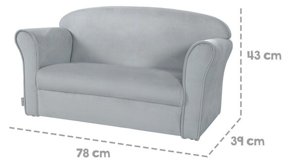 Divano per bambini in velluto grigio chiaro 78 cm Lil Sofa - Roba