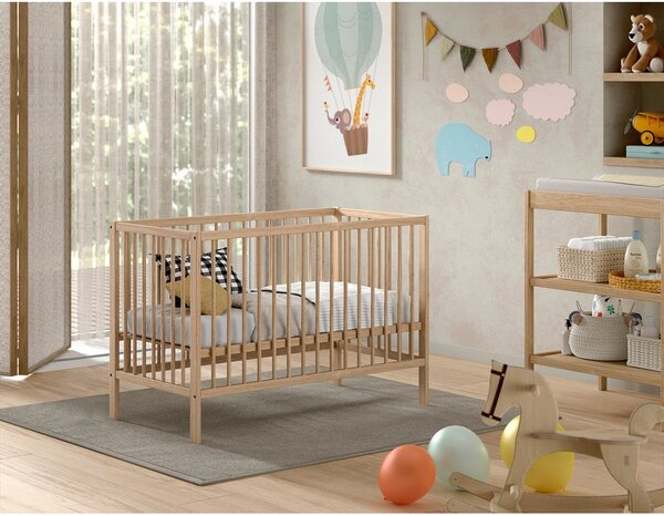 Lettino in legno di pino di colore naturale 60x120 cm DINO - Vipack