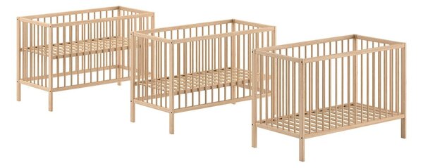 Lettino in legno di pino di colore naturale 60x120 cm DINO - Vipack