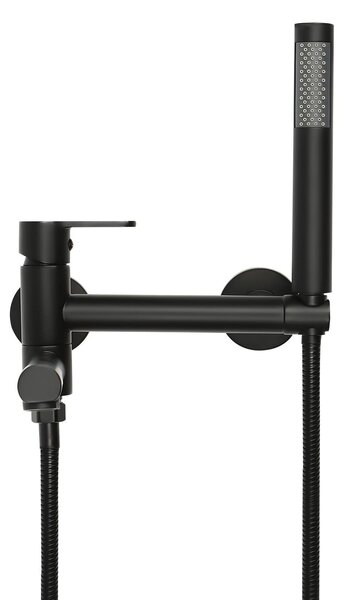 Miscelatore per lavabo da parete con doccetta manuale - girevole a 90°, colore nero
