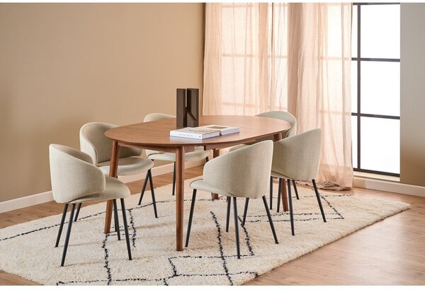 Tavolo da pranzo rotondo con effetto noce allungabile con estensione ø 115 cm Montreux – Actona