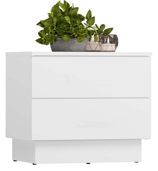 Comodino AMBER 2S, 2 cassetti, bianco