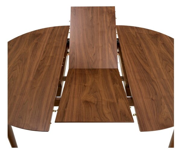 Tavolo da pranzo rotondo con effetto noce allungabile con estensione ø 115 cm Montreux – Actona