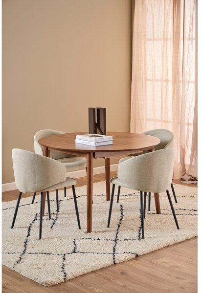 Tavolo da pranzo rotondo con effetto noce allungabile con estensione ø 115 cm Montreux – Actona