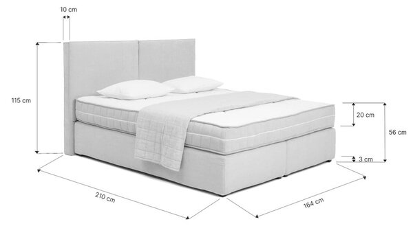 Letto boxspring grigio tortora 160x200 cm Olia Bold – Bonami Selection