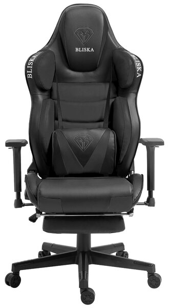 Chair Racing: poltrona direzionale con sedile sportivo e braccioli ergonomici 4D, sedia da scrivania girevole, colore: nero
