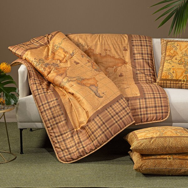 Plaid In Raso Di Cotone Geo Tartan CM. 130X170 Alviero Martini 1A Classe Geo Caleffi