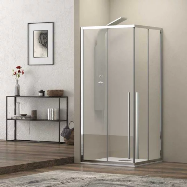 Box doccia 80x130 angolare doppio scorrevole vetro 8mm altezza 200h | KEL1000 - KAMALU