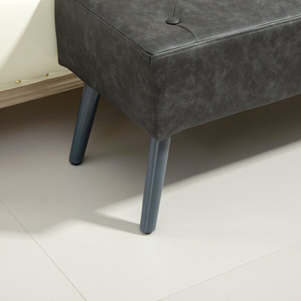 HOMCOM Panca Imbottita per Camera con Gambe in Legno 114x38x42 cm - Grigio | Aosom Italy