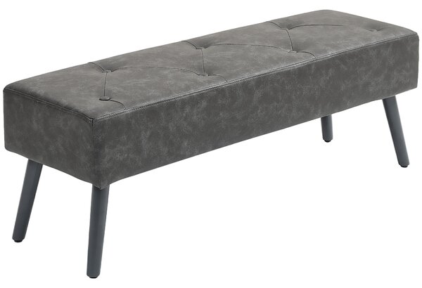 HOMCOM Panca Imbottita per Camera con Gambe in Legno 114x38x42 cm - Grigio | Aosom Italy