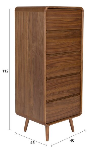 Cassettiera marrone in frassino massiccio 45x112x40 cm Rise – Zuiver