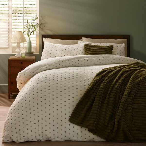 Set copripiumino e federa color crema in micropile per letto matrimoniale 200x200 cm Cosy Spot – Catherine Lansfield