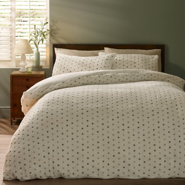 Set copripiumino e federa color crema in micropile per letto matrimoniale 200x200 cm Cosy Spot – Catherine Lansfield
