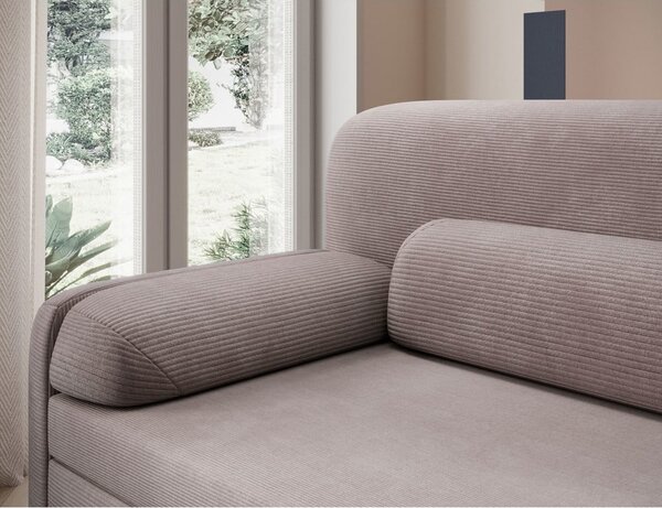 Divano marrone allungabile/con contenitore e rivestimento in velluto a coste 236 cm Elioss – ELTAP