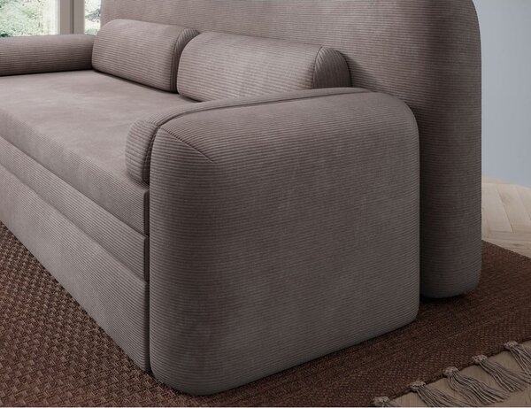 Divano marrone allungabile/con contenitore e rivestimento in velluto a coste 236 cm Elioss – ELTAP