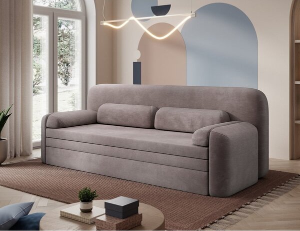 Divano marrone allungabile/con contenitore e rivestimento in velluto a coste 236 cm Elioss – ELTAP