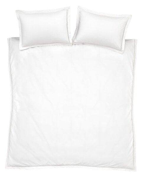 Set copripiumino e federa bianco in cotone per letto matrimoniale 200x200 cm Oxford Lace Trim – Bianca