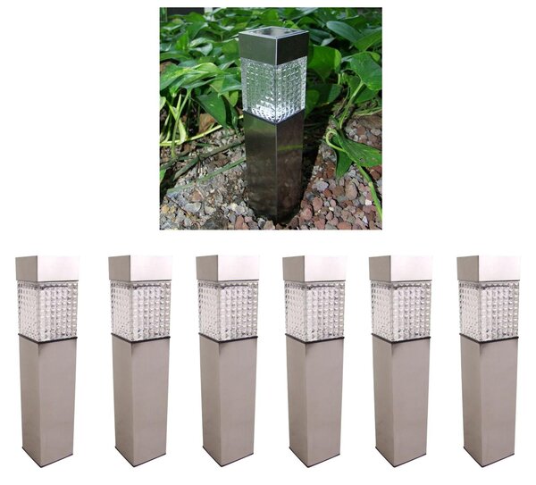 Set di 6 lampade da giardino a energia solare, lampada da giardino a LED da 27,7 cm, lampada solare, lampada da esterno, decorativa