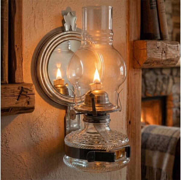 Brilagi - Lampada a petrolio MERLIN con specchio, cromo nero