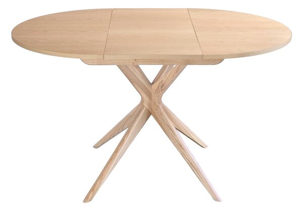 Tavolo da pranzo rotondo in frassino massiccio allungabile con estensione ø 90 cm Jubi – Ragaba