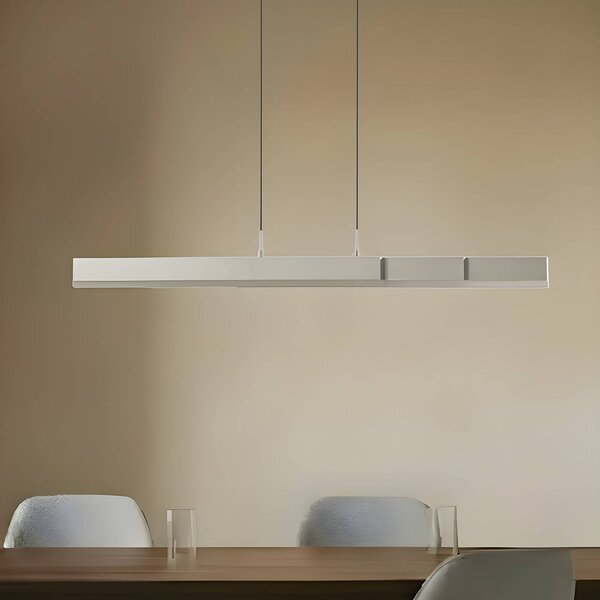 Lucande Lampada a sospensione LED Torven, alluminio, CCT, estensibile Torven Lucande, dimmerabile, Alluminio / Grigio / Zincato, Soggiorno / Sala da pranzo, Metallo, Moderno