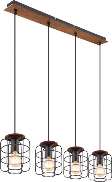 Globo Lighting lampada a sospensione in metallo nero, 4x E27