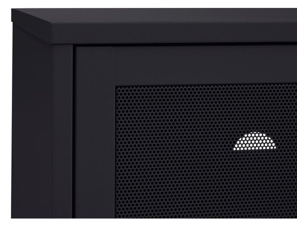 Mobile TV nero in metallo 160x55x45 cm Veep – Unique Furniture